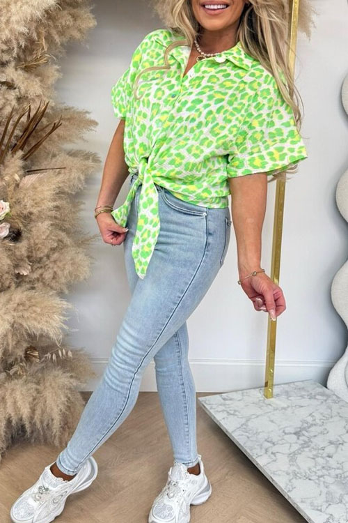 Nonnadress Printed Cotton Leopard Button-Down Shirt