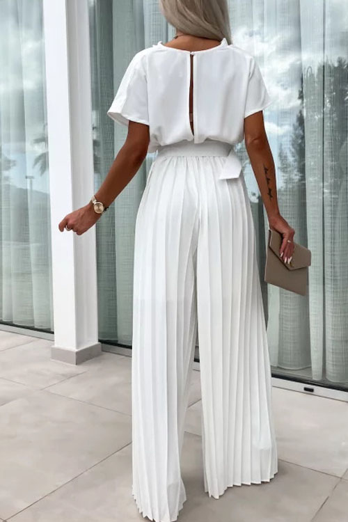 Nonnadress Casual wide-leg pleated jumpsuit