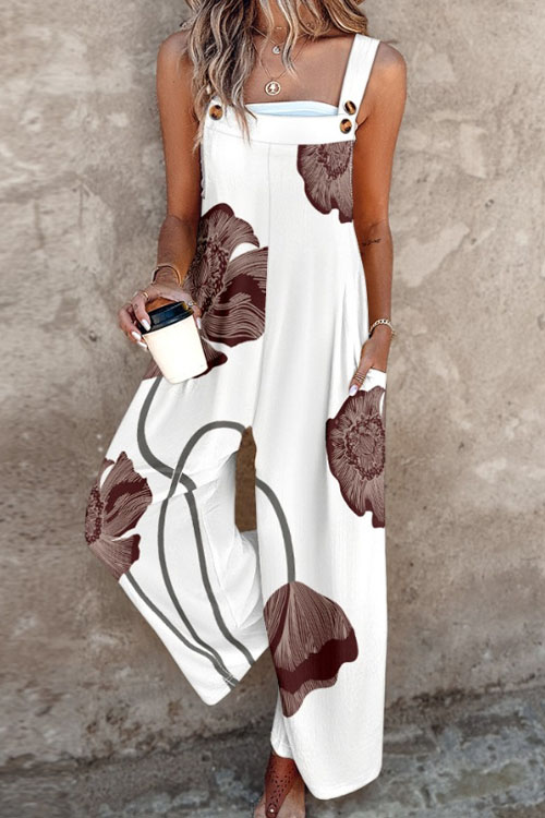 Nonnadress Printed Retro Loose Fit Jumpsuit