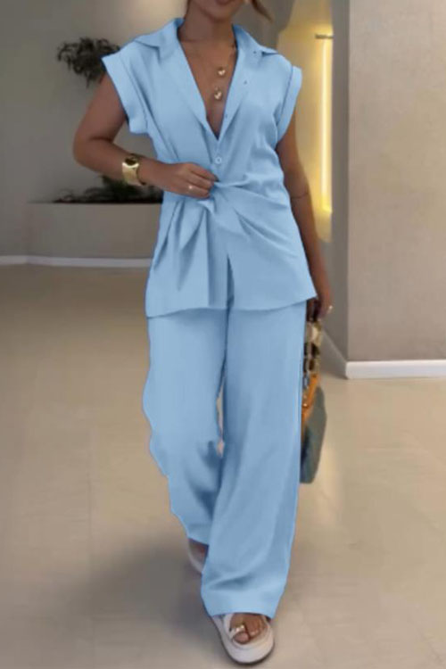 Nonnadress Knotted casual shirt set