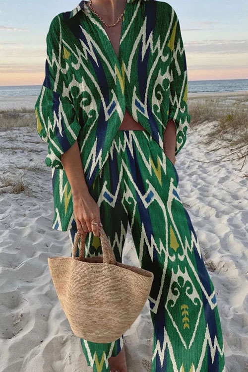 Nonnadress Digital Printed Long Sleeve Shirt & Pants Set