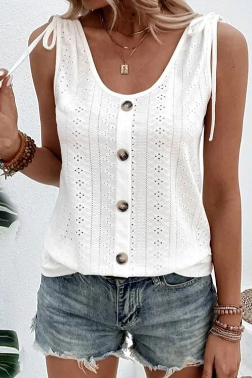 Nonnadress Casual Solid Color U-neck Tank Top