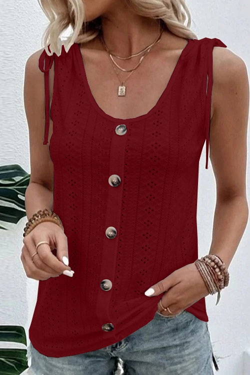 Nonnadress Casual Solid Color U-neck Tank Top