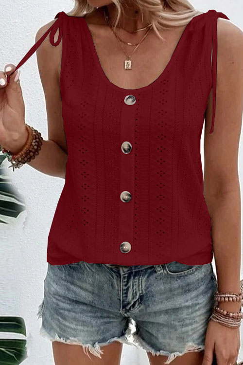 Nonnadress Casual Solid Color U-neck Tank Top