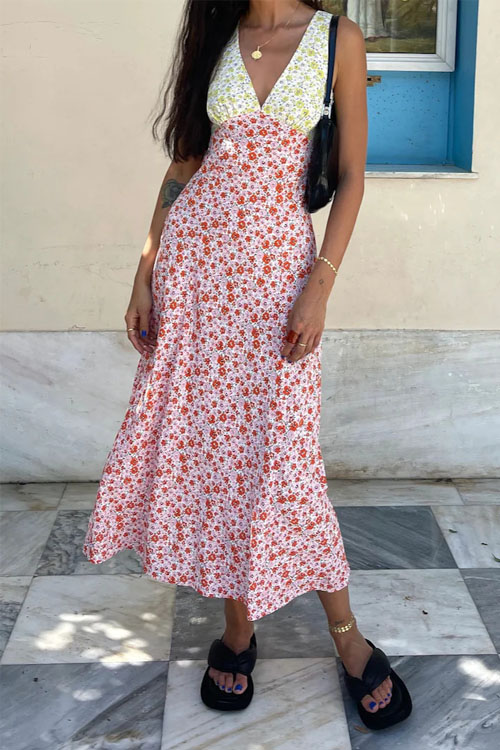 Nonnadress Deep V-Back Tie Dress