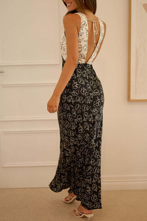 Nonnadress Deep V-Back Tie Dress