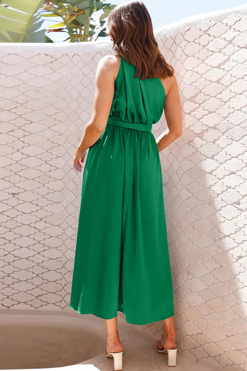 Nonnadress Fitted one-shoulder metallic strappy gown dress