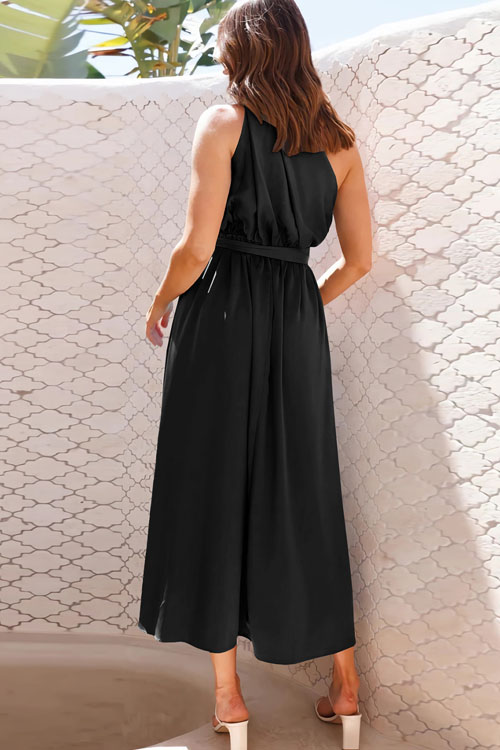 Nonnadress Fitted one-shoulder metallic strappy gown dress