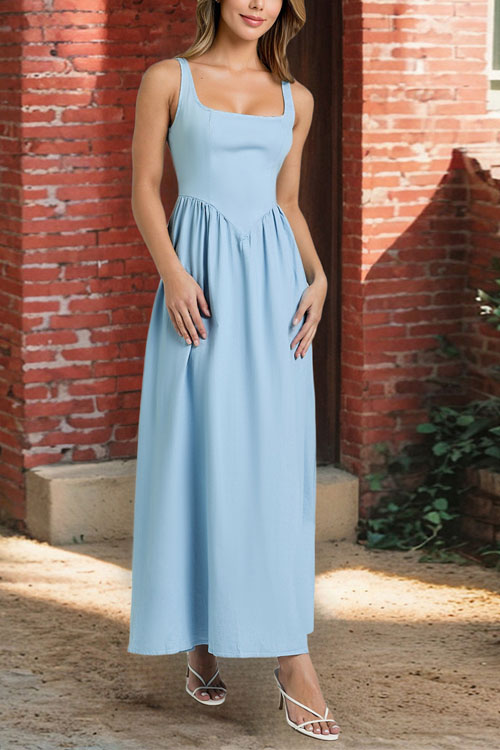Nonnadress  Waist-hugging elegant solid color long dress