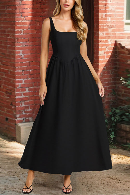 Nonnadress  Waist-hugging elegant solid color long dress