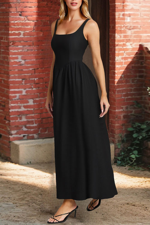 Nonnadress  Waist-hugging elegant solid color long dress