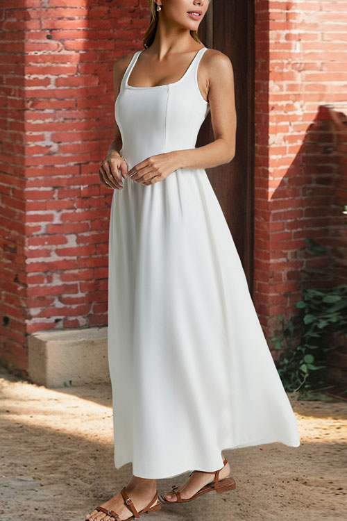 Nonnadress  Waist-hugging elegant solid color long dress