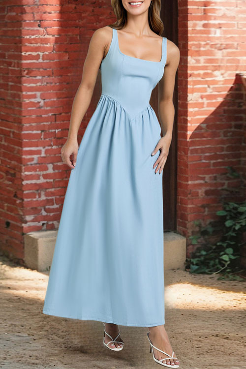 Nonnadress  Waist-hugging elegant solid color long dress