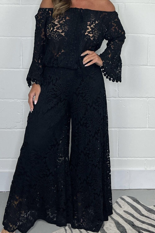 Nonnadress Lace Top and Pants Fashion Set