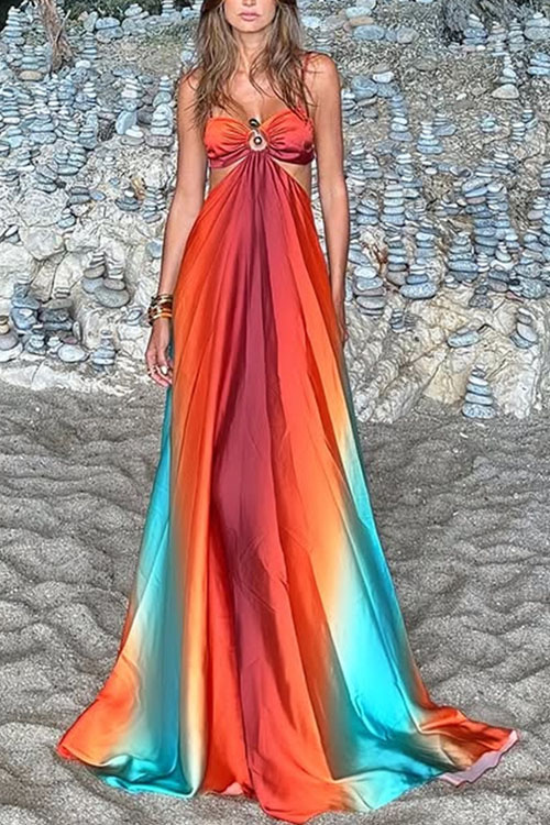 Nonnadress  Gradient color island style maxi dress