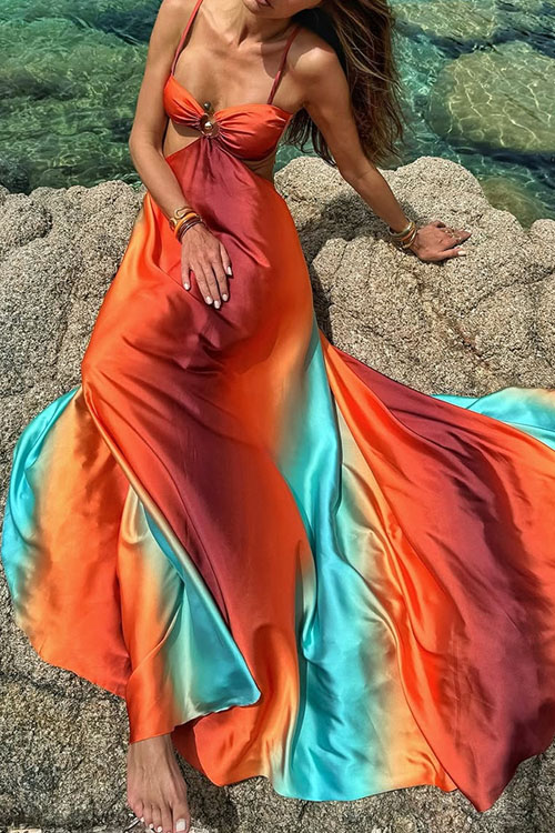 Nonnadress  Gradient color island style maxi dress