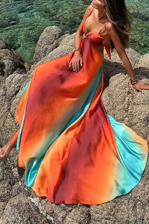 Nonnadress  Gradient color island style maxi dress