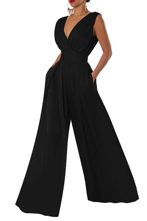 Nonnadress High waist slimming straight wide leg jumpsuit