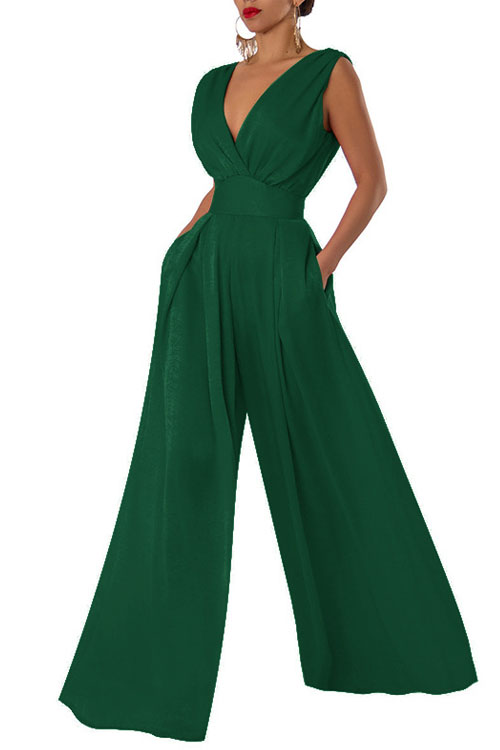 Nonnadress High waist slimming straight wide leg jumpsuit