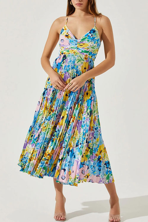 Nonnadress  Printed Beach Pleated Fashion Dress