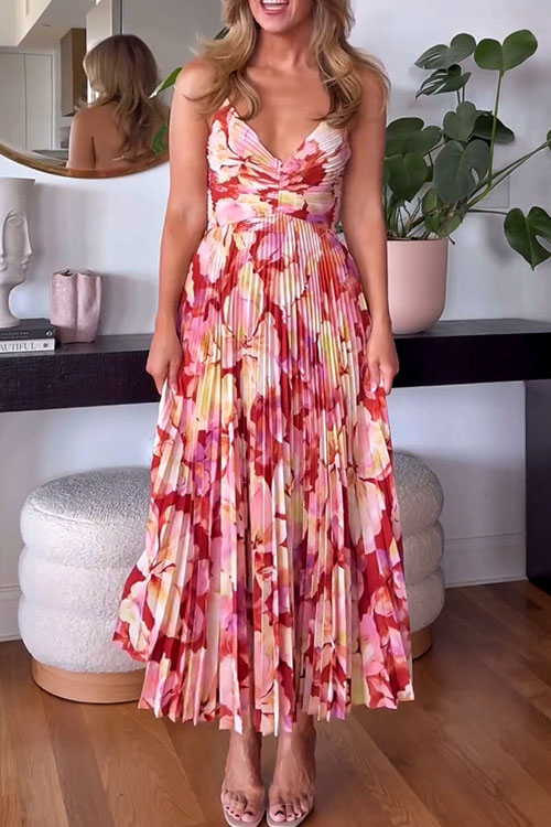 Nonnadress  Printed Beach Pleated Fashion Dress