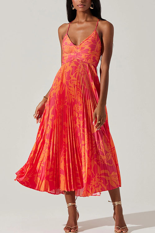 Nonnadress  Printed Beach Pleated Fashion Dress