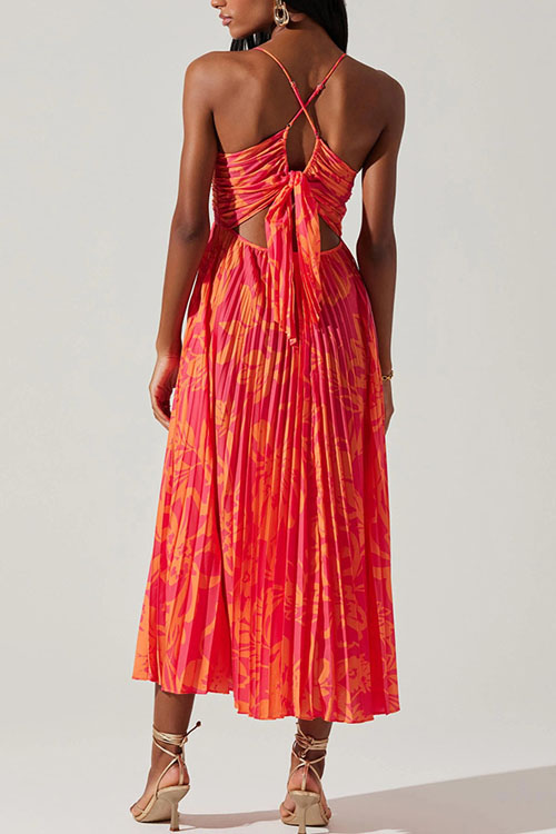 Nonnadress  Printed Beach Pleated Fashion Dress