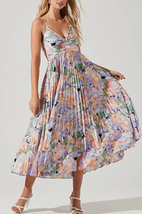 Nonnadress  Printed Beach Pleated Fashion Dress