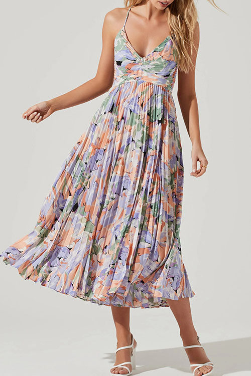 Nonnadress  Printed Beach Pleated Fashion Dress
