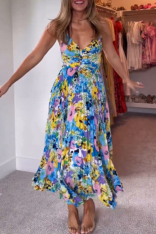 Nonnadress  Printed Beach Pleated Fashion Dress