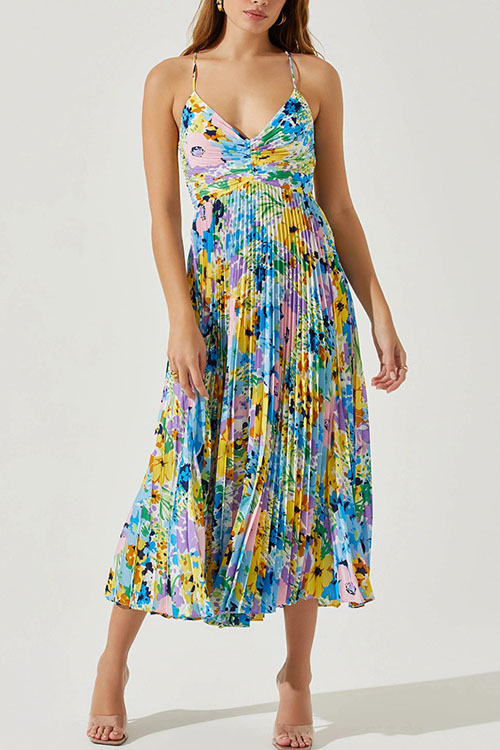 Nonnadress  Printed Beach Pleated Fashion Dress