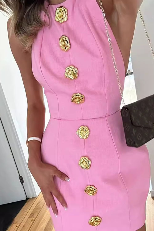 Nonnadress Sweet Rose Button-up Dress