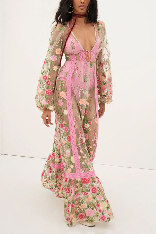Nonnadress Daisy Floral Robe Dress