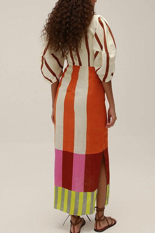 Nonnadress  Vacation printed linen dress