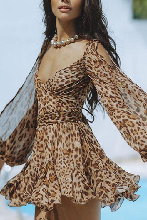 Nonnadress Off-Shoulder Sleeve V-Neck Tie Back Dress