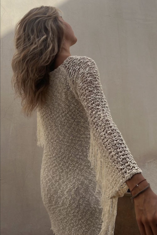 Nonnadress Crew Neck Solid Color Slim Fit Dress