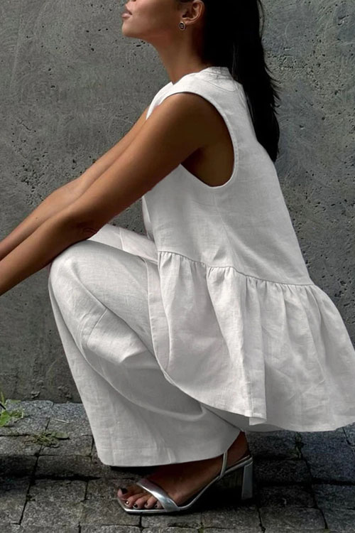 Nonnadress Vest solid color two piece set