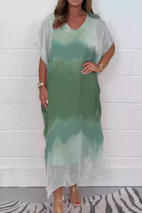 Nonnadress Chiffon casual colorblock dress