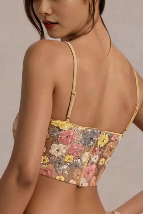 Nonnadress Colorful sequined flower glitter dress