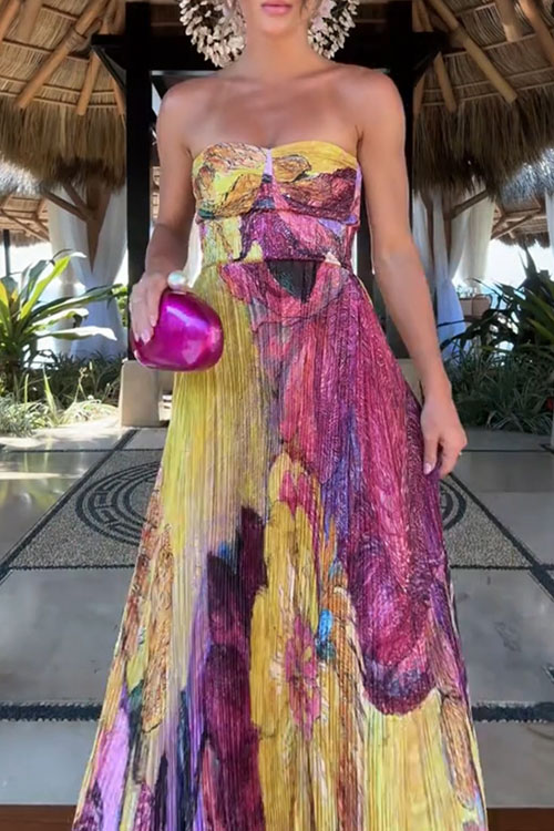 Nonnadress Swing Print Pleated Dress