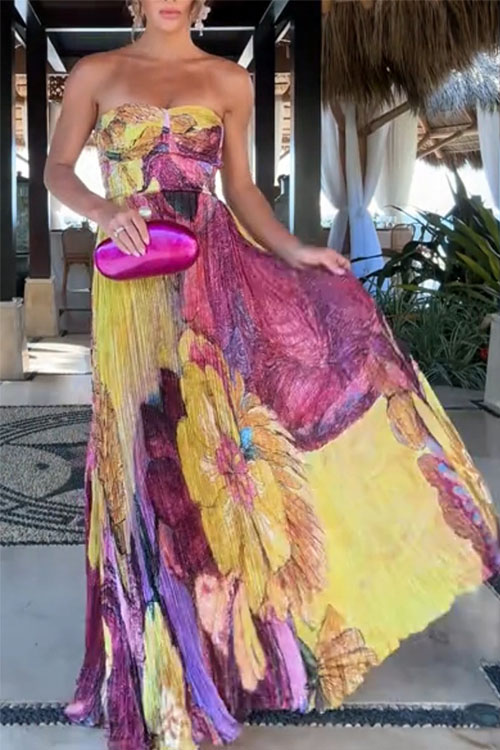 Nonnadress Swing Print Pleated Dress