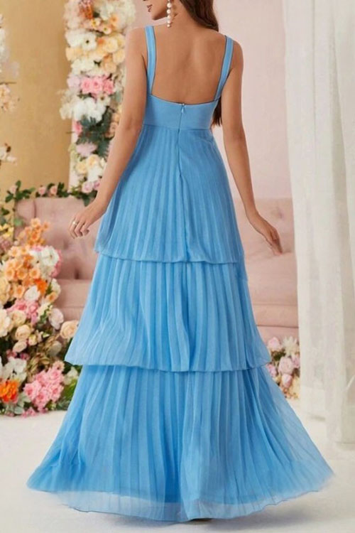 Nonnadress Fairy Multi-layered Ruffled Spaghetti Strap Dress