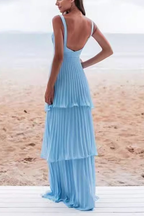 Nonnadress Fairy Multi-layered Ruffled Spaghetti Strap Dress