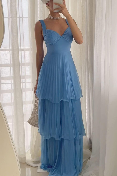 Nonnadress Fairy Multi-layered Ruffled Spaghetti Strap Dress