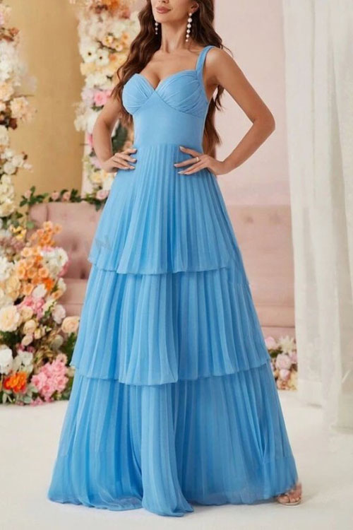 Nonnadress Fairy Multi-layered Ruffled Spaghetti Strap Dress