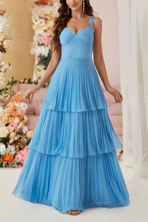 Nonnadress Fairy Multi-layered Ruffled Spaghetti Strap Dress