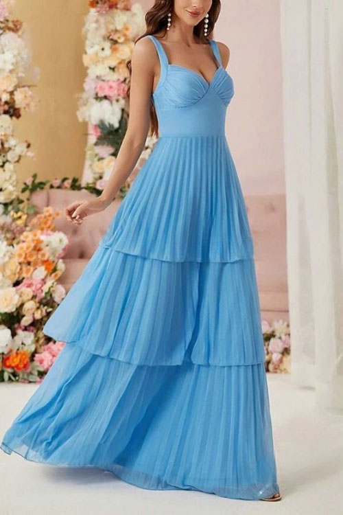 Nonnadress Fairy Multi-layered Ruffled Spaghetti Strap Dress