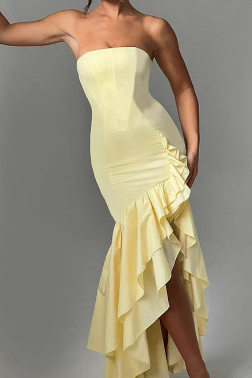 Nonnadress Fashionable irregular off-shoulder dress