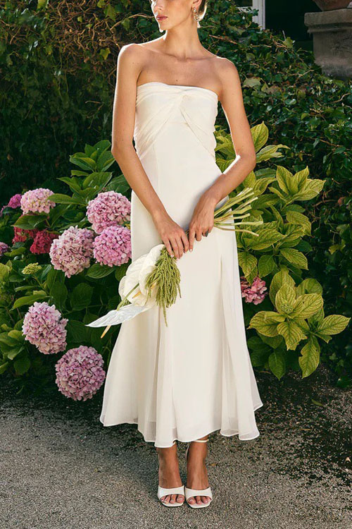 Nonnadress Solid color chiffon ribbon slim dress