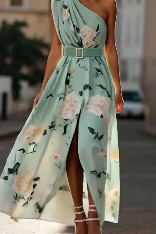 Nonnadress Off-shoulder digital print dress